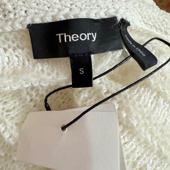 THEORY NEW Jumpers Knitted Lightweight Knit Crewneck Top Size S Cotton Blend - Picture 4 of 8